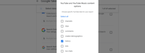 Select Youtube history